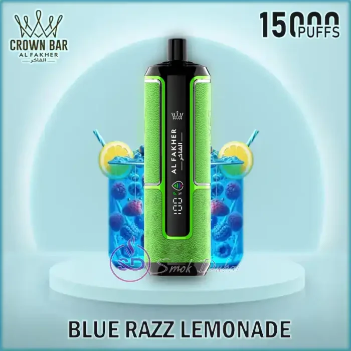 AL-FAKHER-CROWN-BAR-HYPERMAX-15000-PUFFS-Blue-Razz-Lemonade