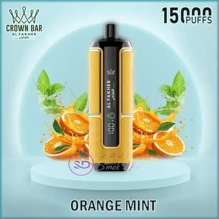 AL-FAKHER-CROWN-BAR-HYPERMAX-15000-PUFFS-Orange-Mint