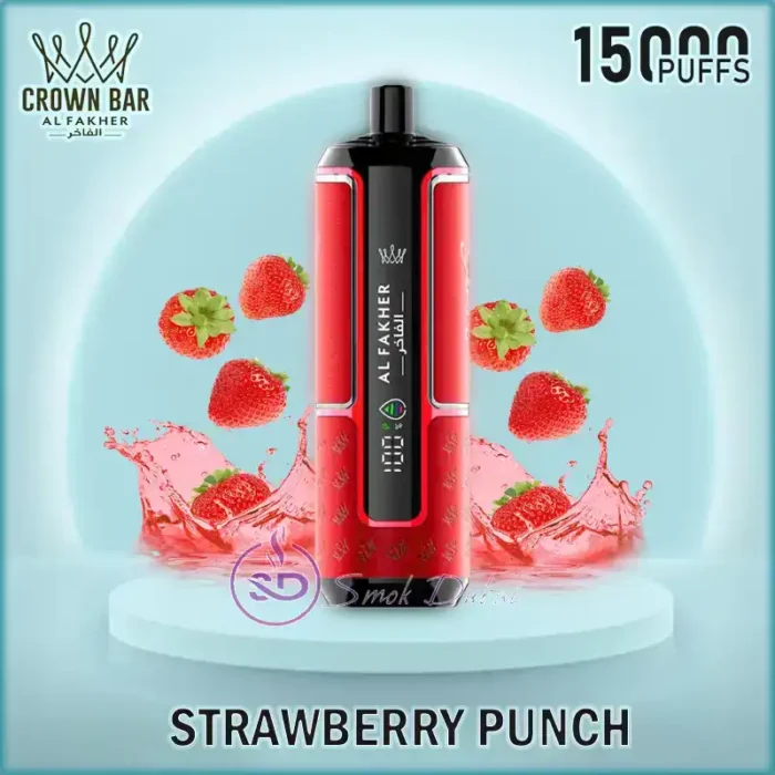 AL-FAKHER-CROWN-BAR-HYPERMAX-15000-PUFFS-Strawberry-Punch