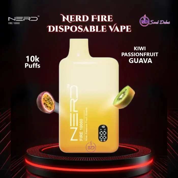 Nerd Fire 10000 Puffs Disposable Vape KIWI PASSIONFRUIT GUAVA