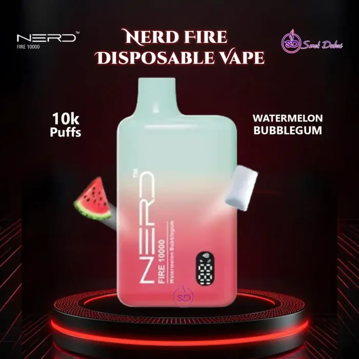Nerd Fire 10000 Puffs Disposable Vape Watermelon Bubblegum