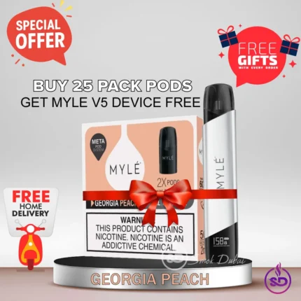 25 Pack Georgia Peach + Free Myle V5 Device + Free Delivery
