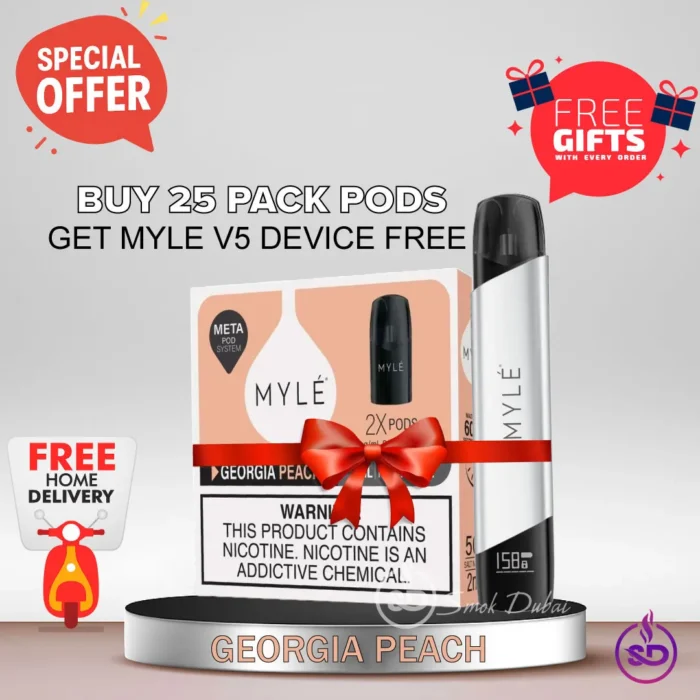 25 Pack Georgia Peach + Free Myle V5 Device + Free Delivery