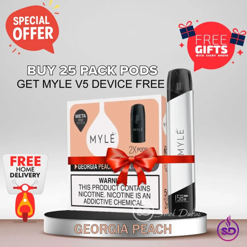 25 Pack Georgia Peach + Free Myle V5 Device + Free Delivery