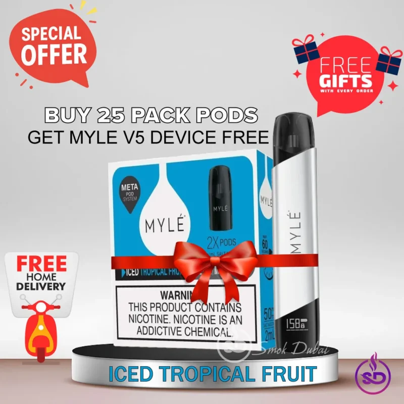 25 Pack Iced Tropical Fruit Get a Free Myle V5 Device