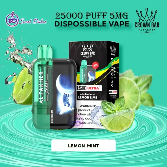 AL FAKHER Ultra 25000 Puffs 5MG Disposable Vape in Dubai – Premium Lemon Mint