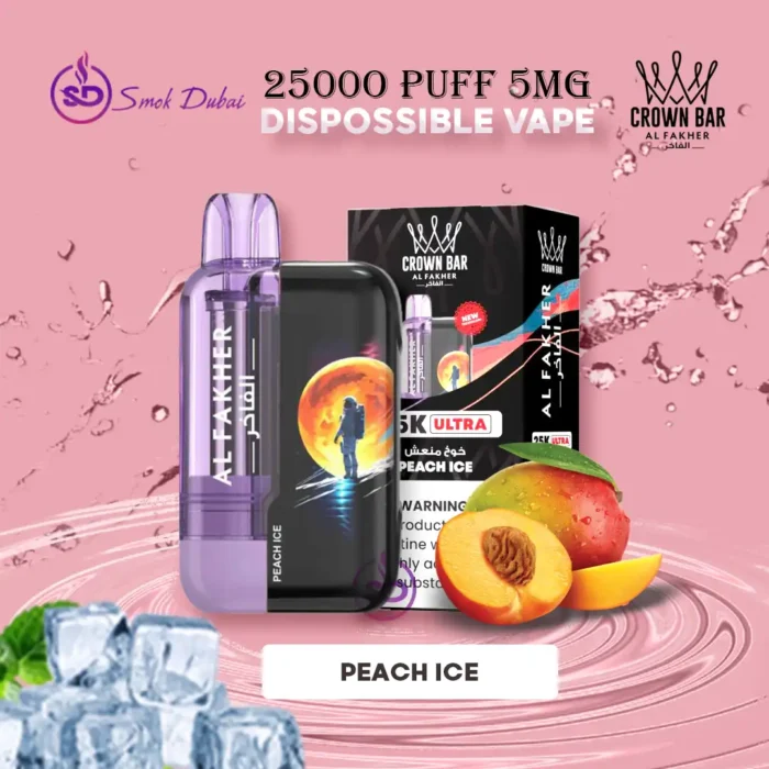 AL FAKHER Ultra 25000 Puffs 5MG Disposable Vape in Dubai – Premium Peach Ice