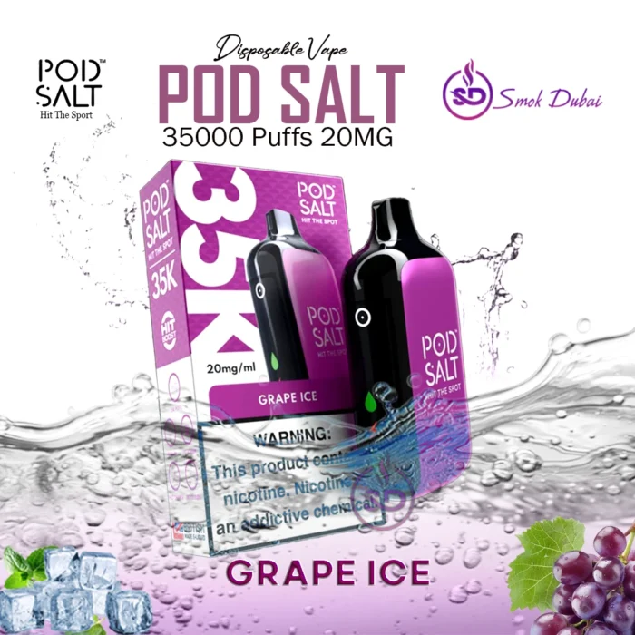 Pod Salt 35000 Puffs 20mg Disposable Vape GRAPE ICE in Dubai