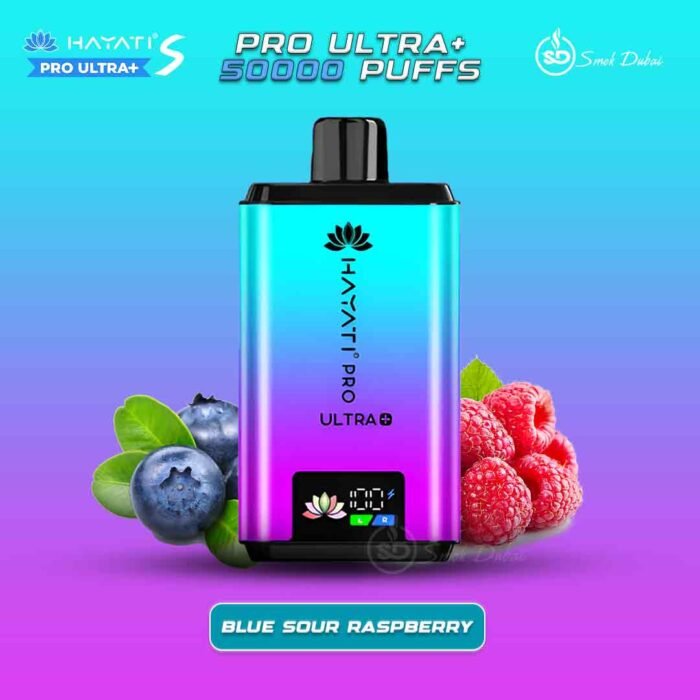 Hayati Pro Ultra+ S 50000 Puffs Disposable Vape Blue Sour Raspberry In UAE