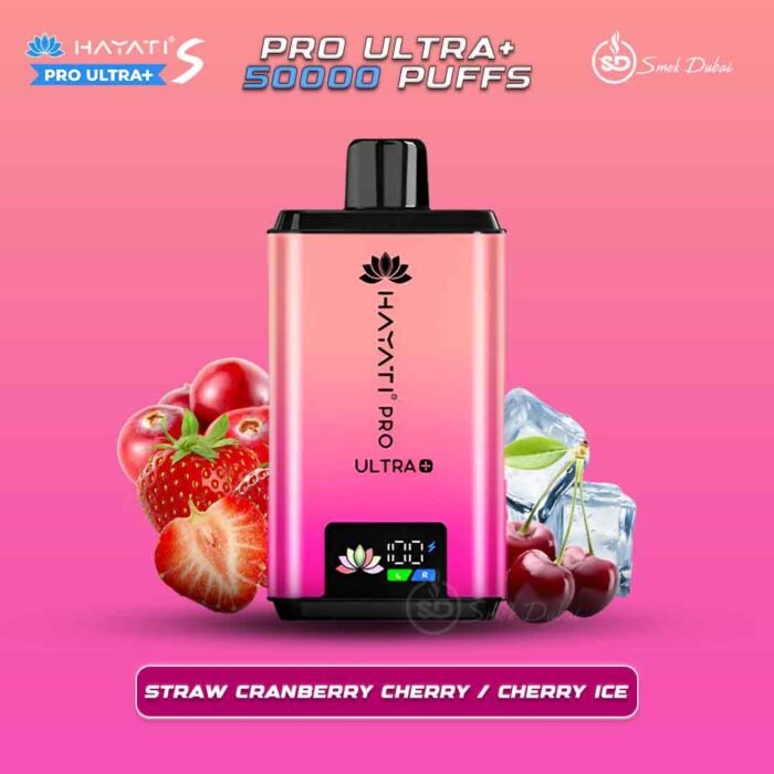 Hayati Pro Ultra+ S 50000 Puffs Disposable Straw Cranberry Cherry, Cherry Ice in UAE