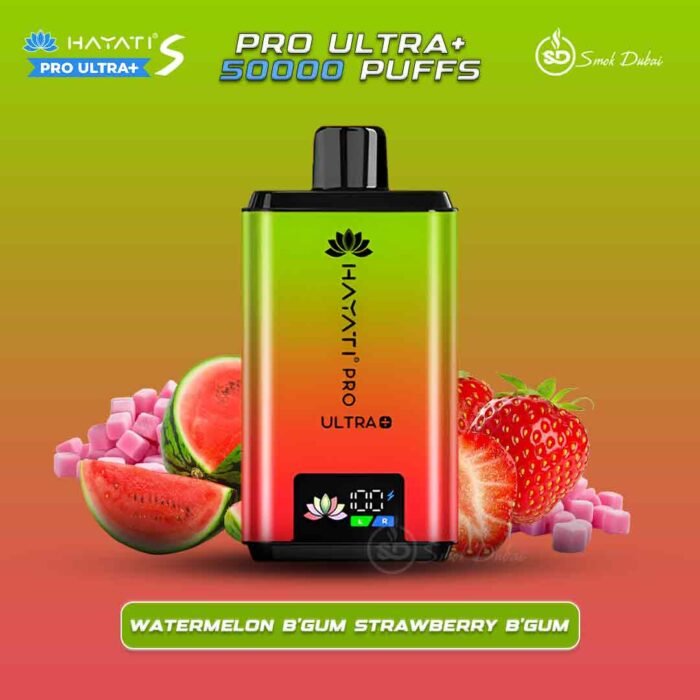 Hayati Pro Ultra+ S 50000 Puffs Disposable Watermelon-B'Gum-Strawberry-B'Gum in UAE
