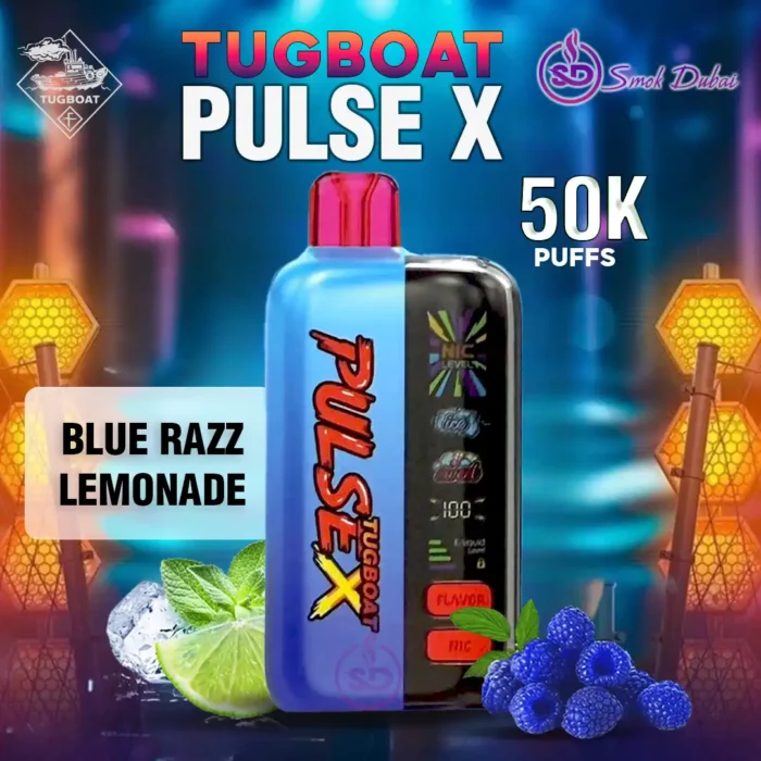 Buy Tugboat PULSE X 50K Puffs in UAE Blue Razz Lemonade