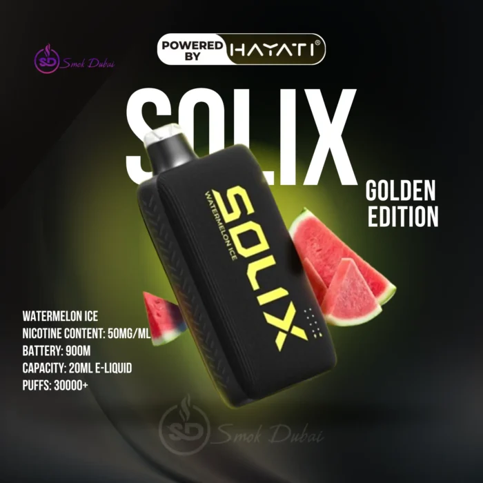 Hayati Solix 30000 Puffs Disposable Vape Golden Edition WATERMELON ICE Flavors In UAE