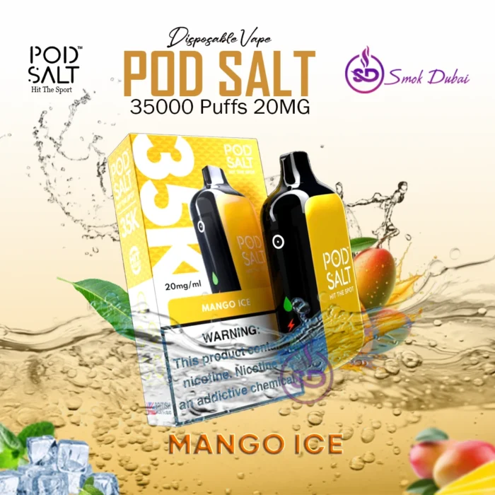 Pod Salt 35000 Puffs 20mg Disposable Vape mango ICE in Dubai